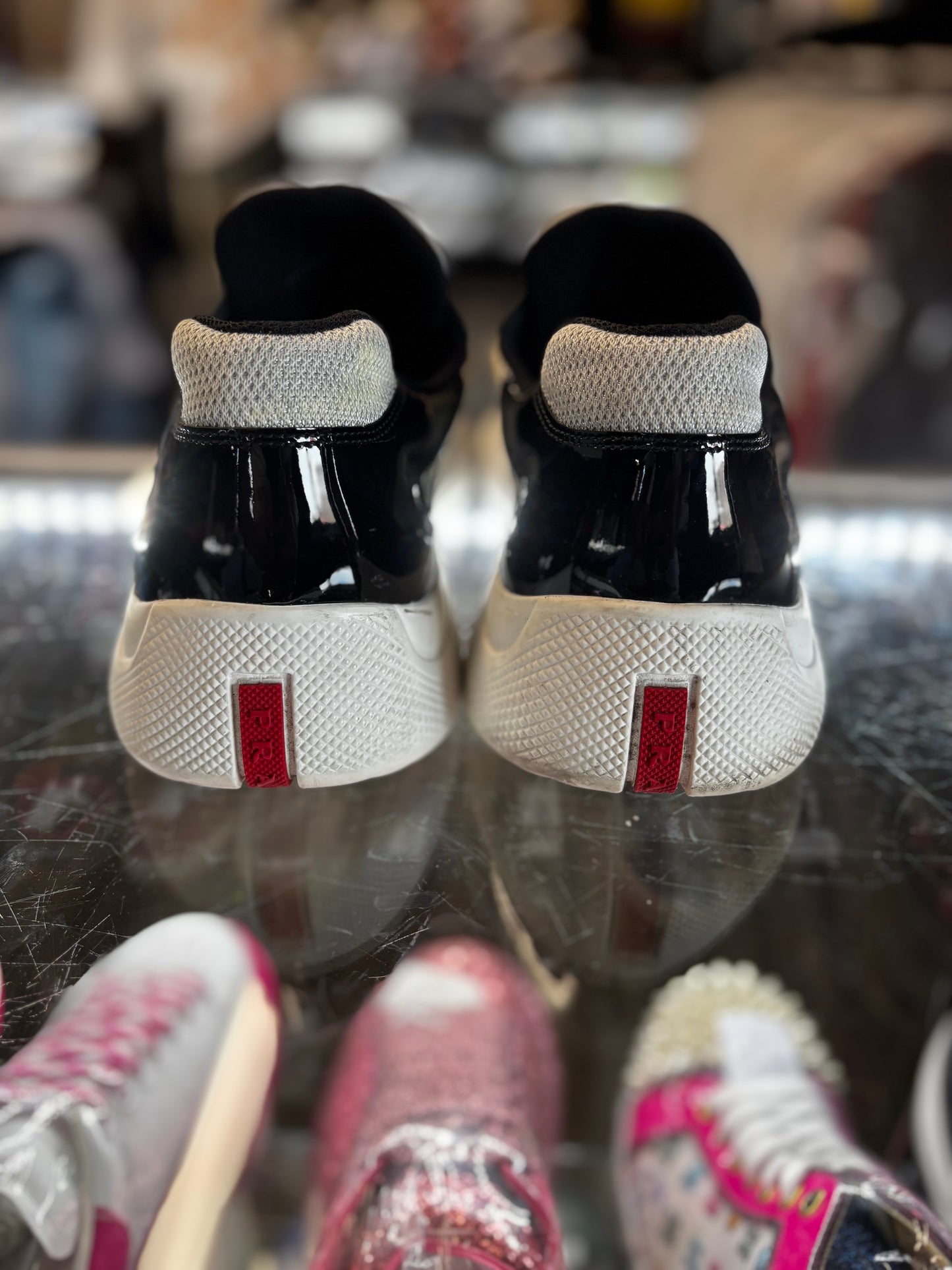 Prada America's Cupe "Black/Grey Patent"