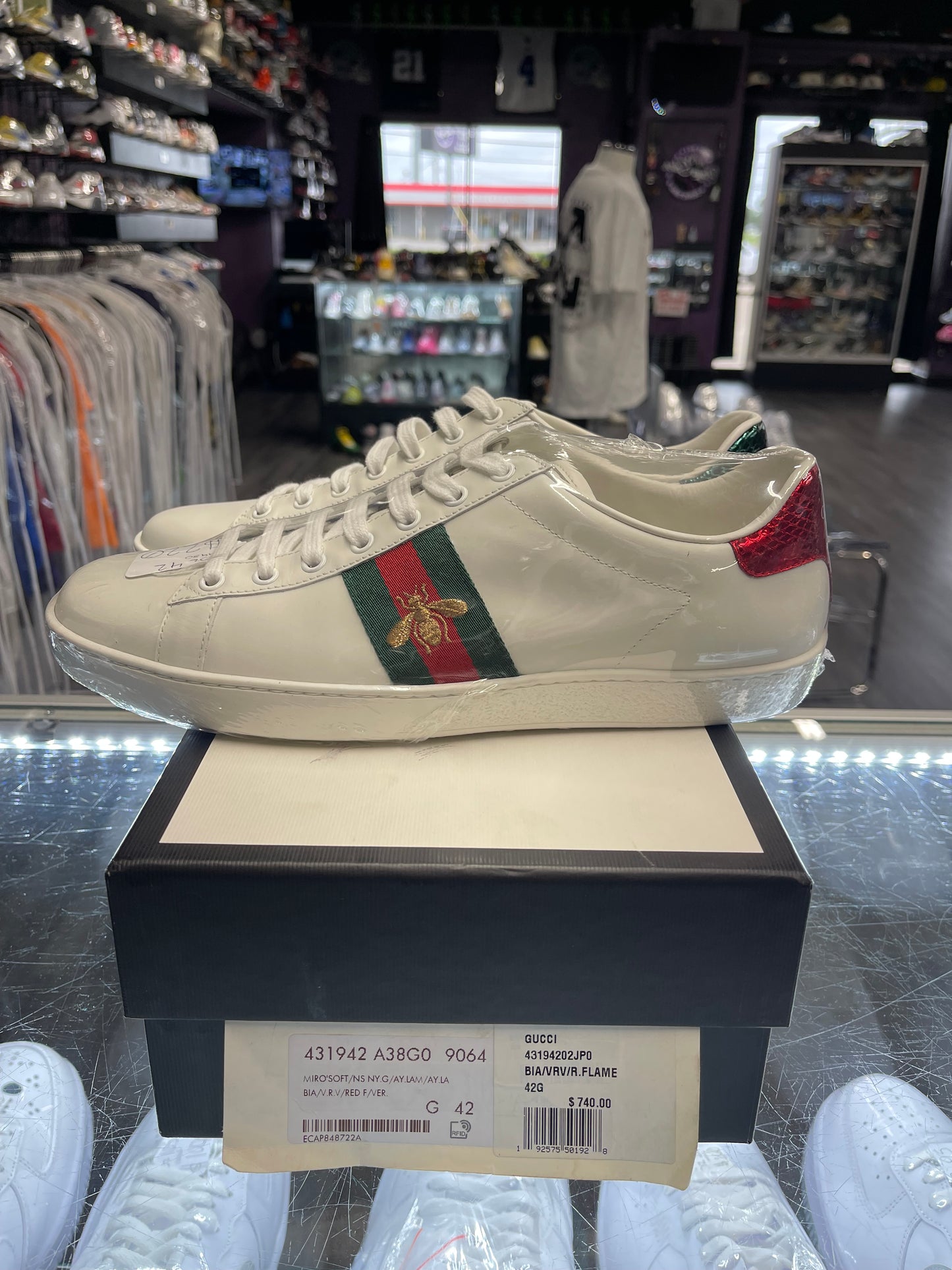 Gucci Ace Low Embroidery Bee "White"