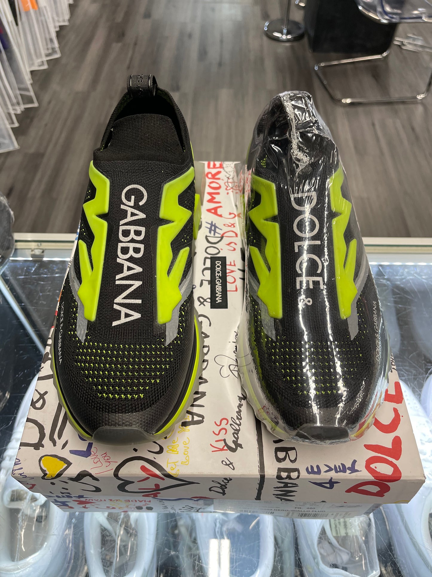 Dolce & Gabbana Sorrento Slip On "Black Fluorescent Green"