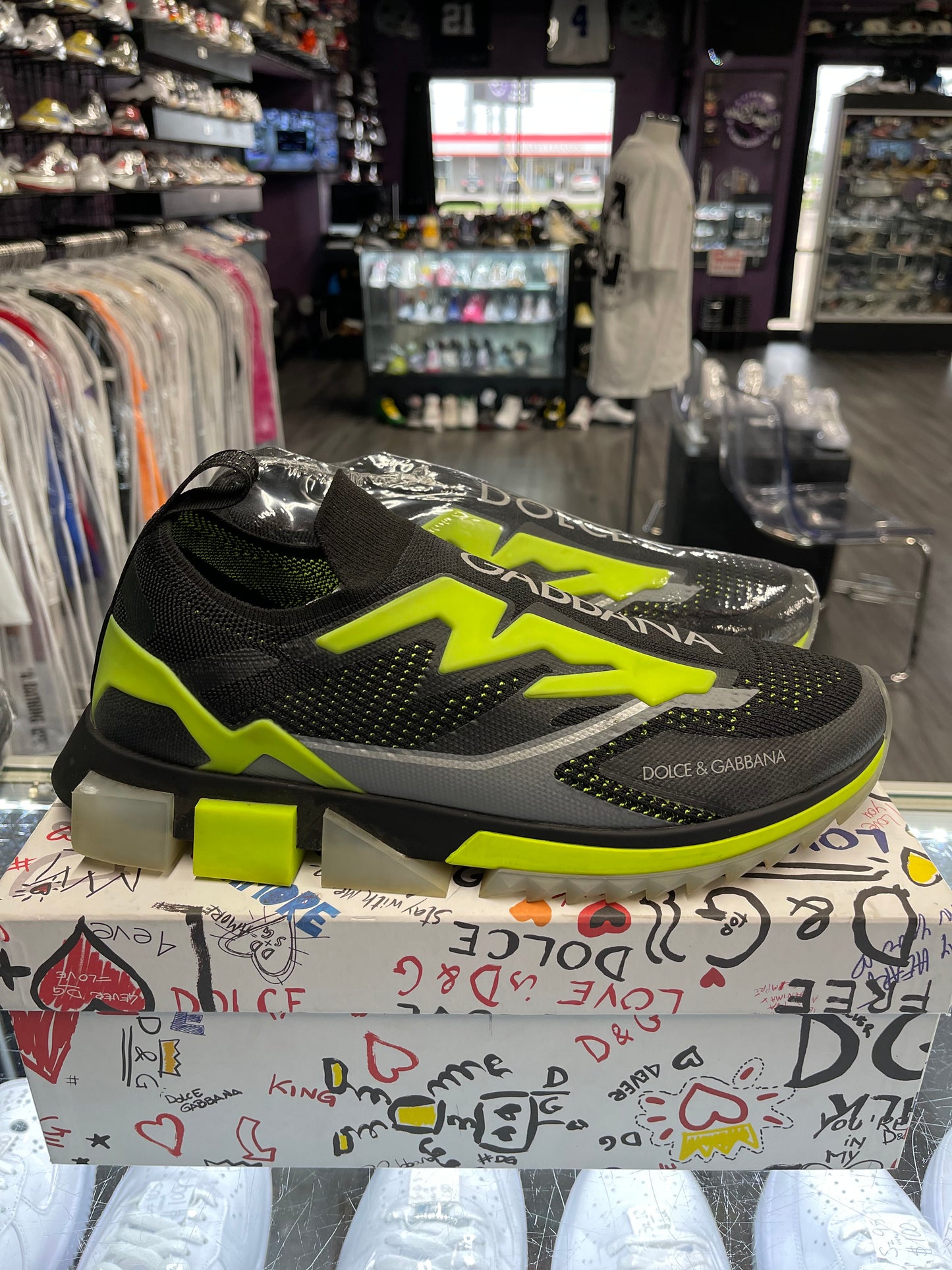 Dolce & Gabbana Sorrento Slip On "Black Fluorescent Green"