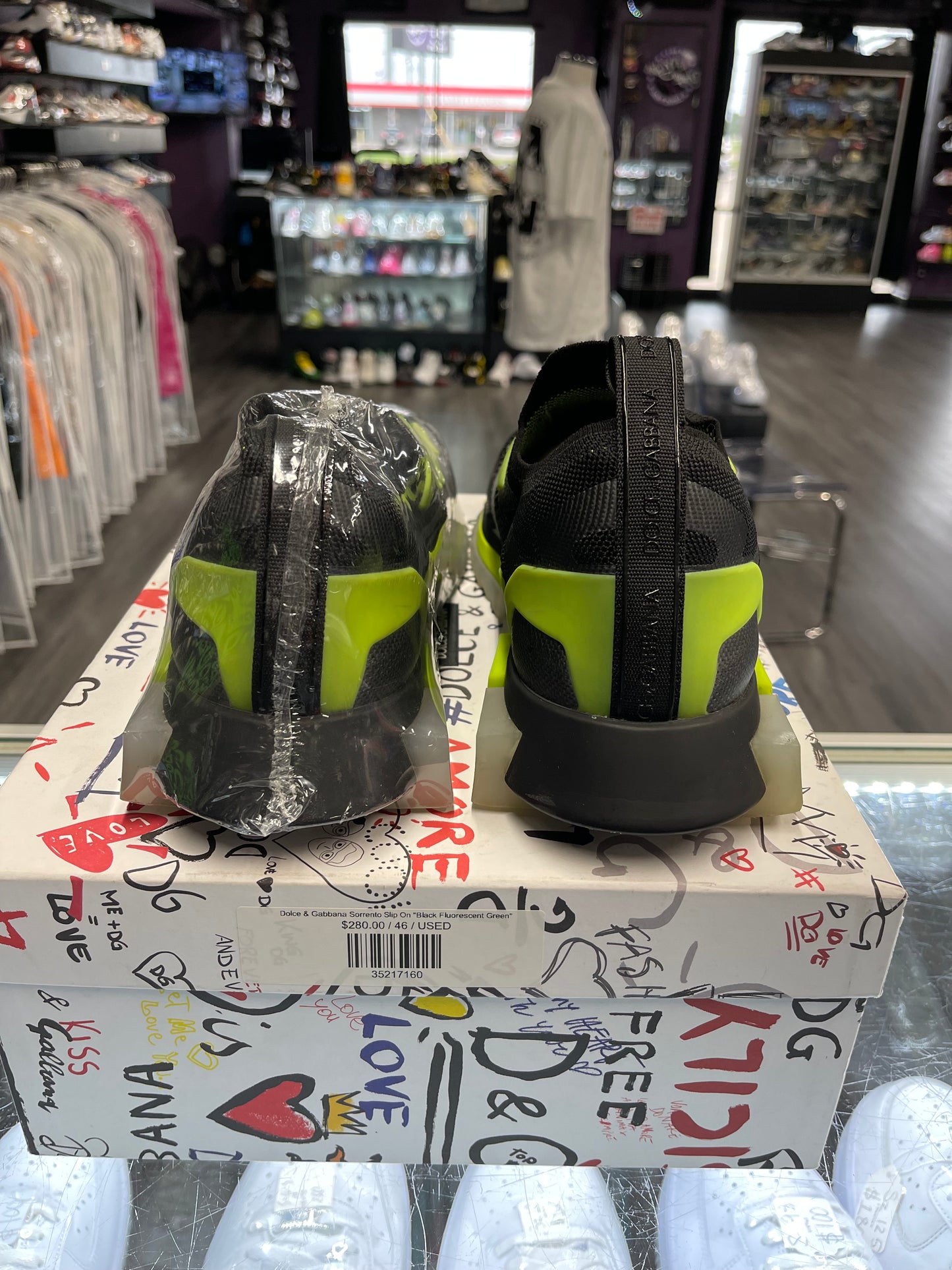 Dolce & Gabbana Sorrento Slip On "Black Fluorescent Green"