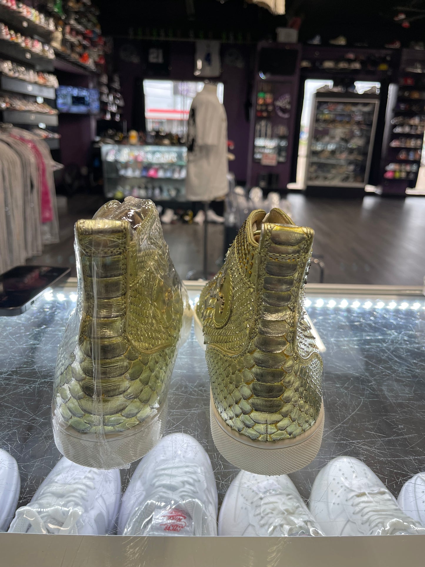 Christian Louboutin Rantus Orlato Python Leather High "Green"