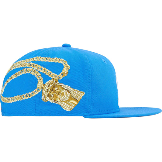 Supreme x New Era Fitted Cap Blue Jesus Piece
