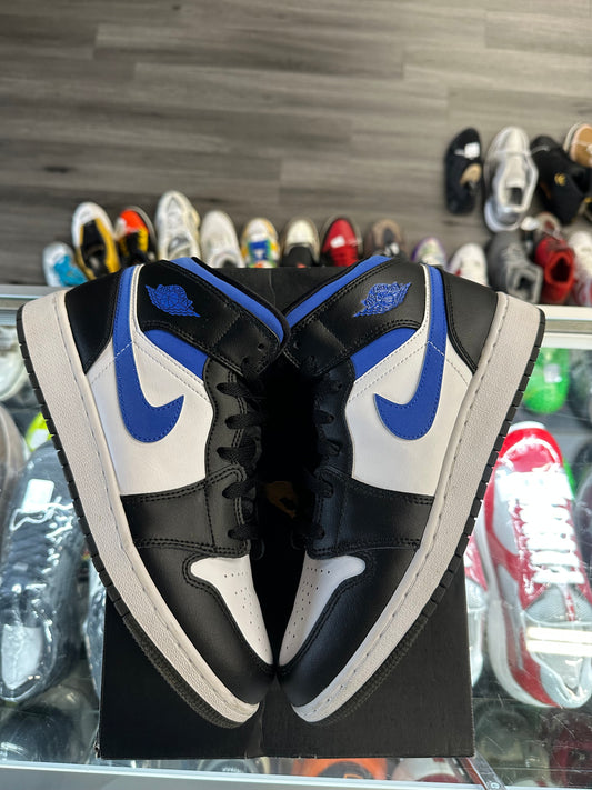 2021 Air Jordan Mid 1 "White Black Racer Blue" (GS)