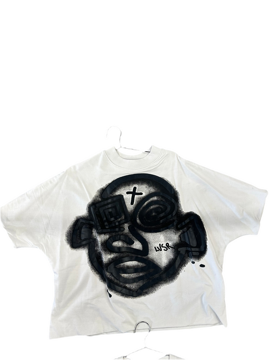 LVSR Cropped Shirt "Big face white"