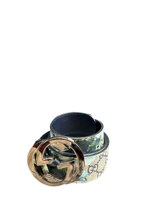 Gucci Belt Blue "Floral GG Canvas"