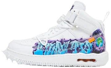 2023 Nike Off-White Air Force 1 Mid Leather "Graffiti"