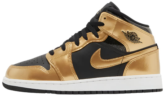 2022 Air Jordan Mid 1 SE "Metallic Gold Black" (GS)