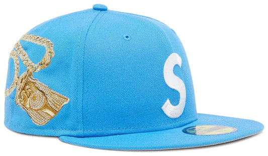 Supreme x New Era Fitted Cap Blue Jesus Piece