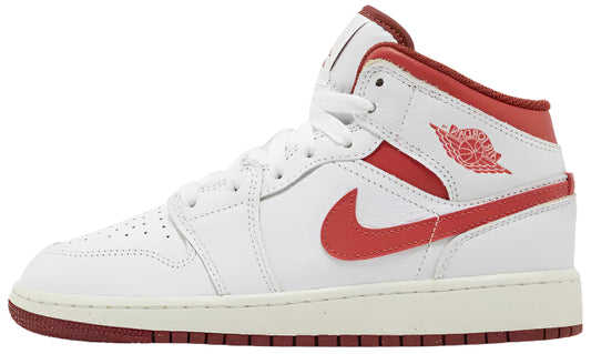 2024 Air Jordan Mid 1 SE "White Dune Red" (GS)