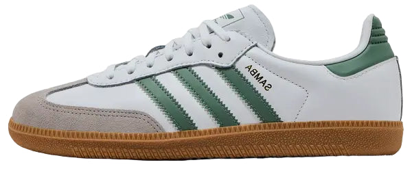 2024 Adidas Samba OG J "Cloud White Silver Green"
