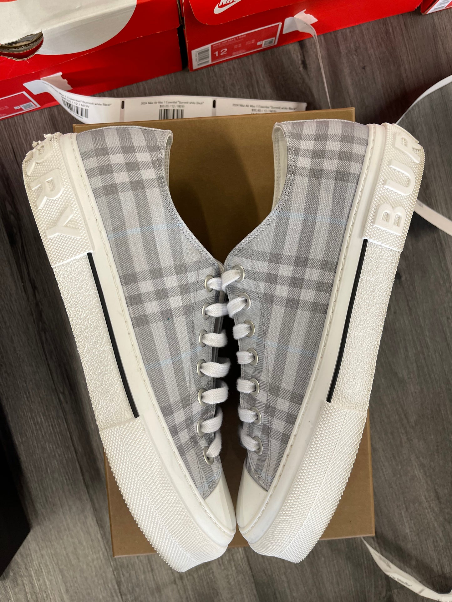 Burberry Check Low "White/Blue"