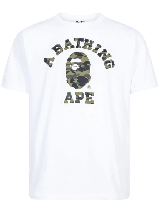 A Bathing Ape Tee "White Green Camo"