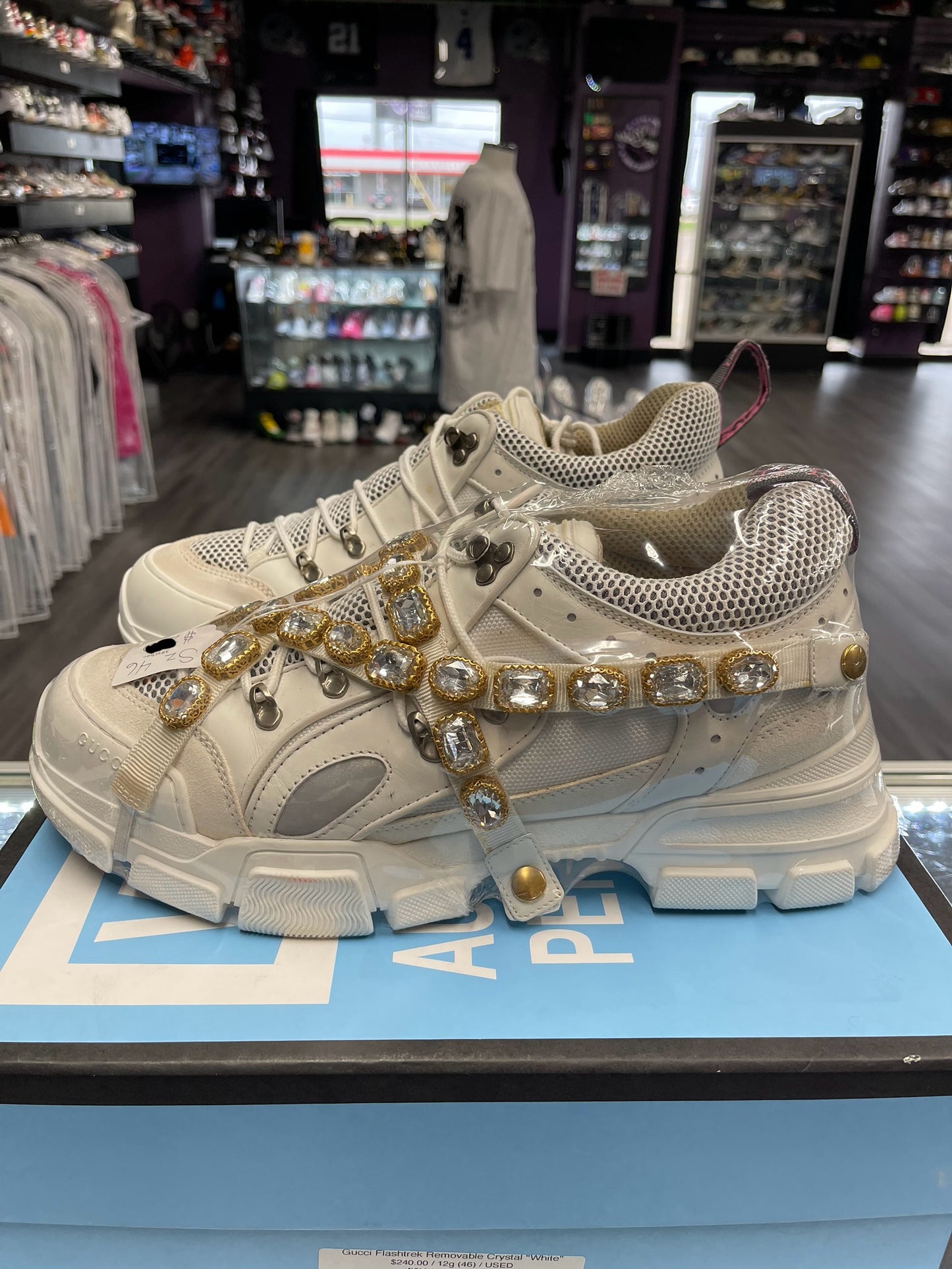 Gucci Flashtrek Removable Crystal "White"
