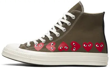 2019 Comme des Garcons Play Converse Chuck Taylor All Star 70 HI "Multi Heart"