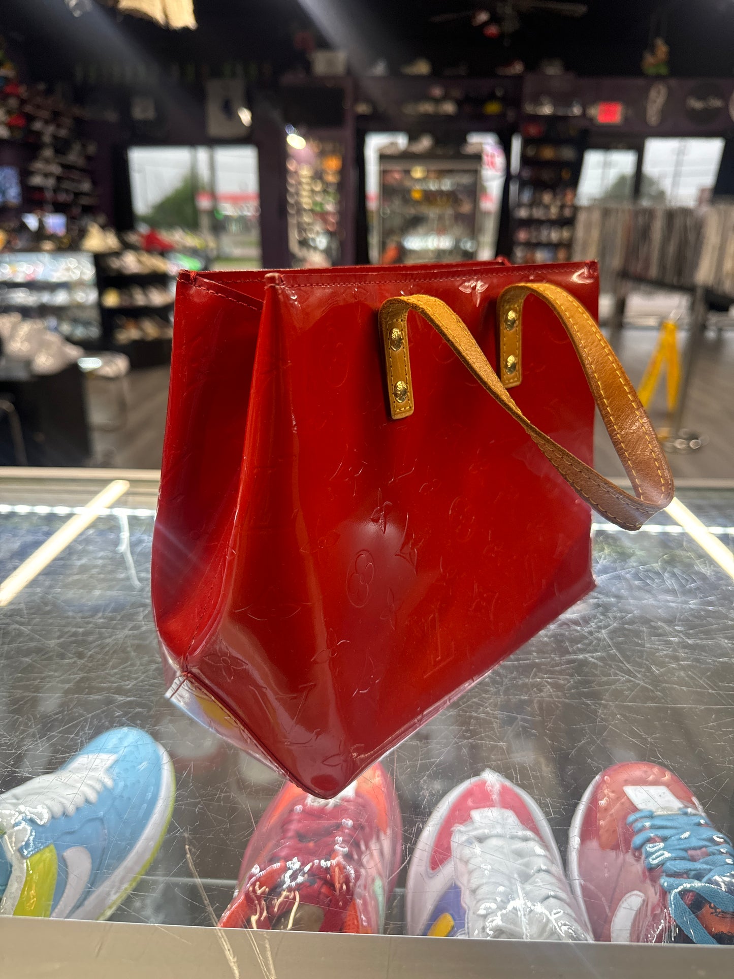 Louis Vuitton Monogram Vernise Hand Bag "Red"