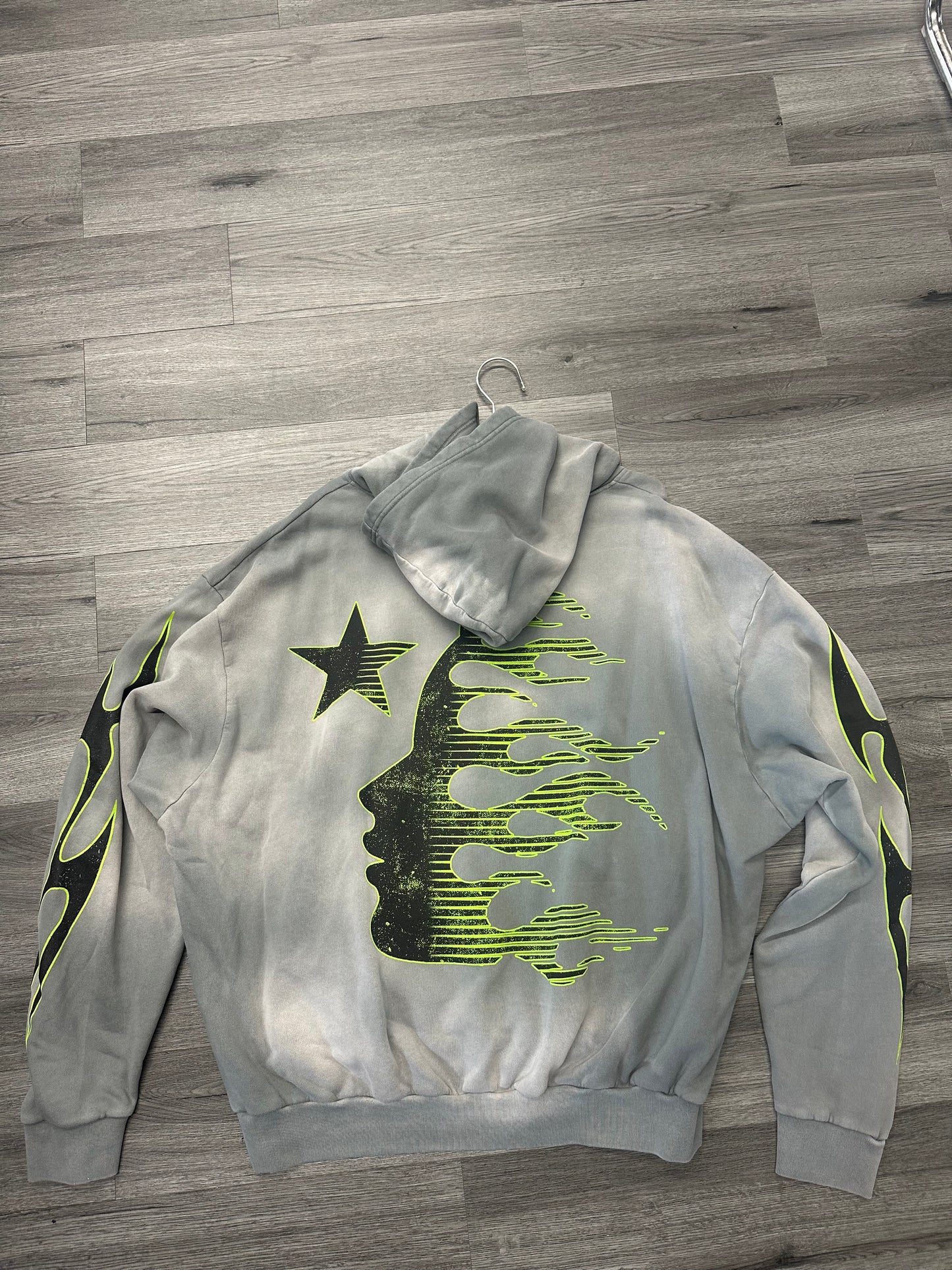 Hellstar Hoodie "Grey Volt Green"