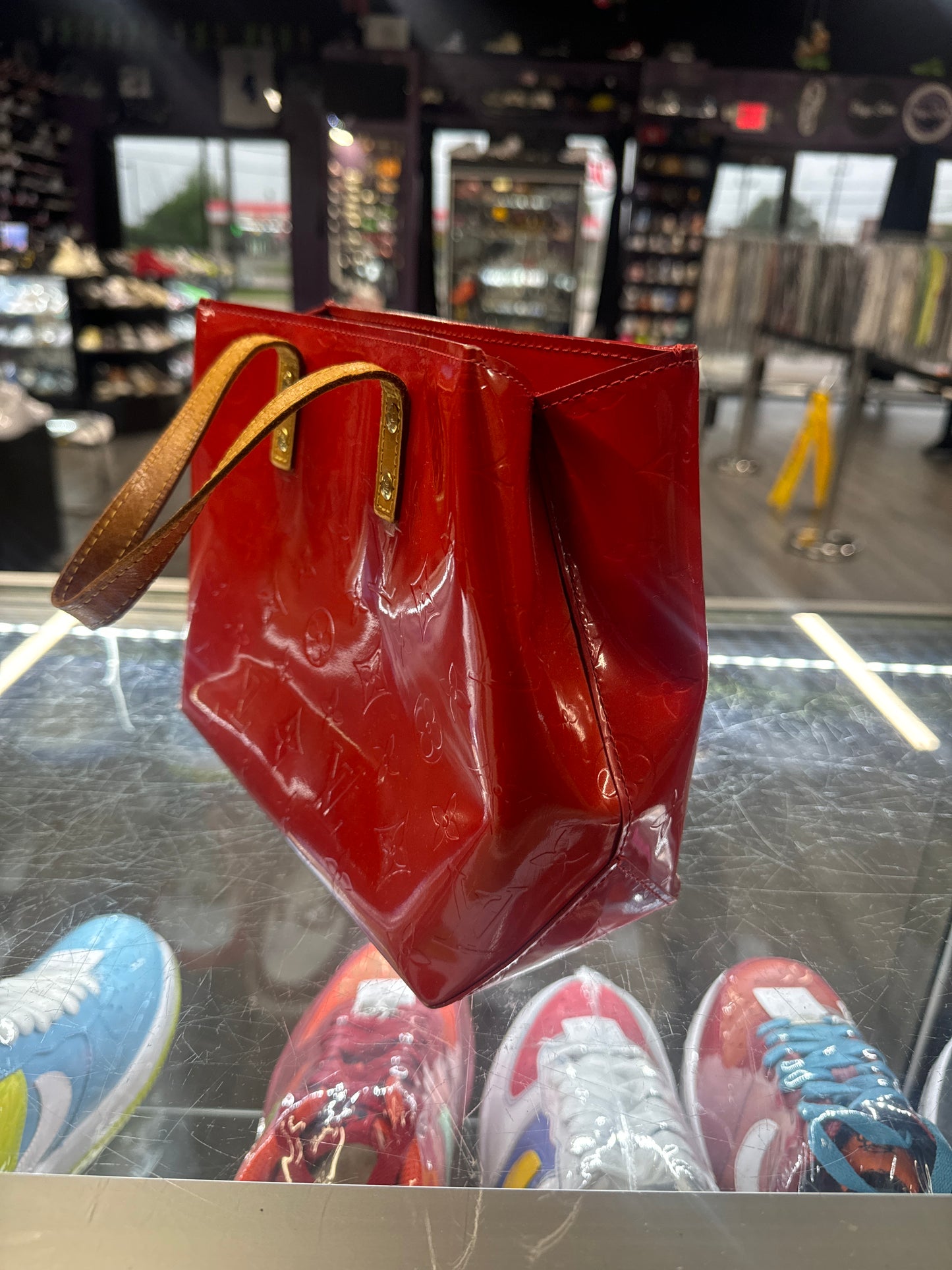 Louis Vuitton Monogram Vernise Hand Bag "Red"