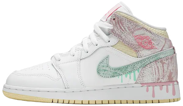 2021 Air Jordan Mid 1 "Paint Drip" (GS)