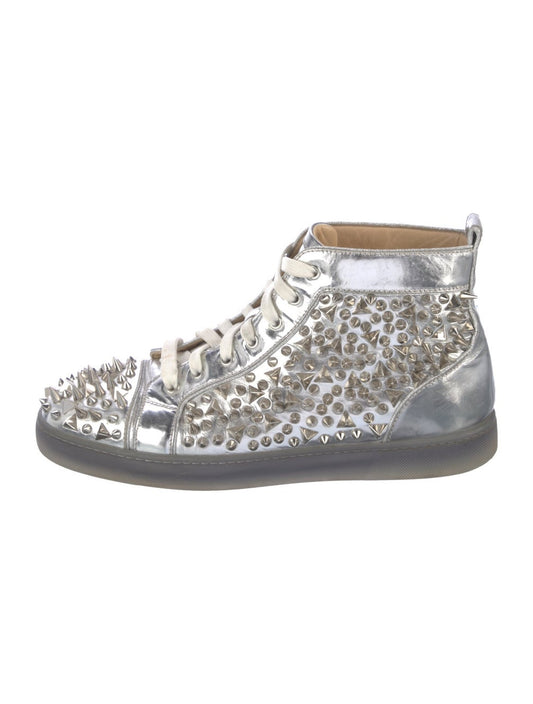 Christian Louboutin Louis Junior Spikes "Silver Metallic"