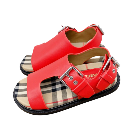 Burberry Flat Buckled Sandals "Red"