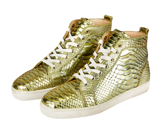 Christian Louboutin Rantus Orlato Python Leather High "Green"