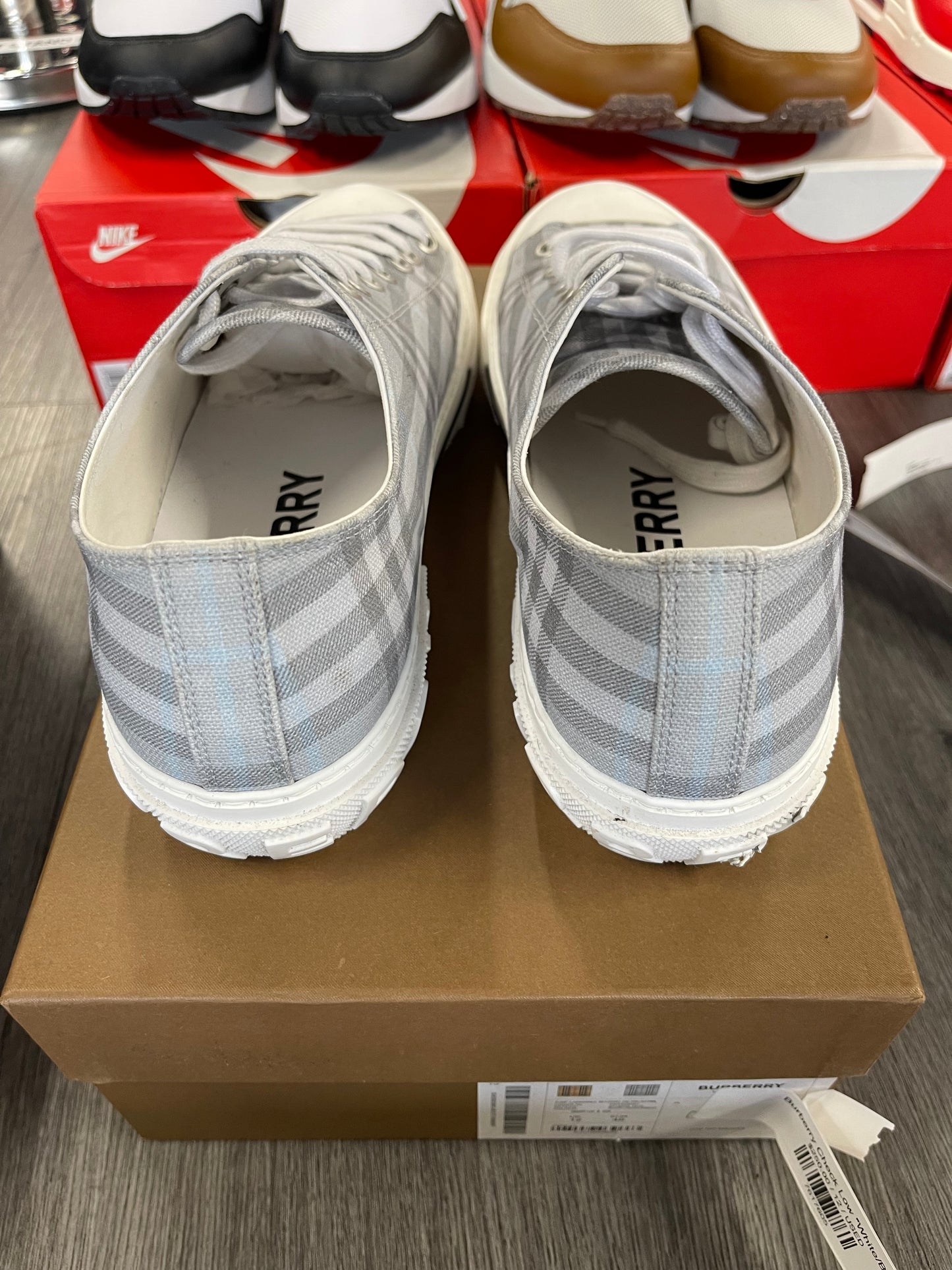 Burberry Check Low "White/Blue"
