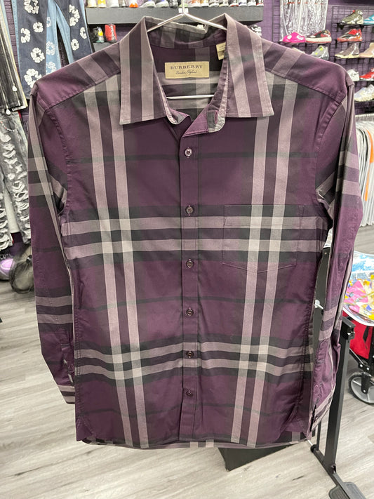 Burberry Collar Button Up "Plaid"