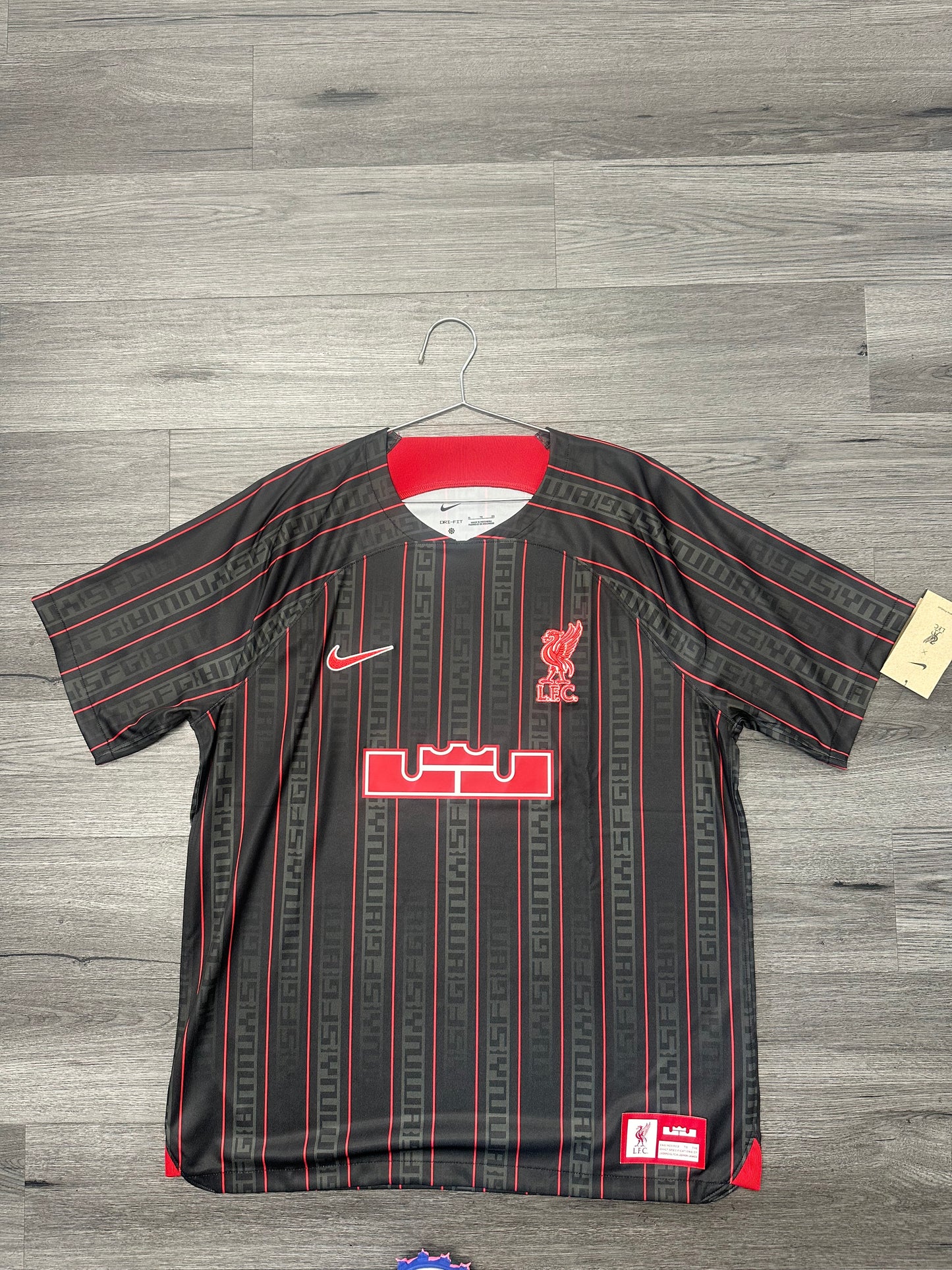 Nike LeBron x Liverpool F.C. Dri-FIT Stadium Soccer Jersey "Anthracite/Gym Red"