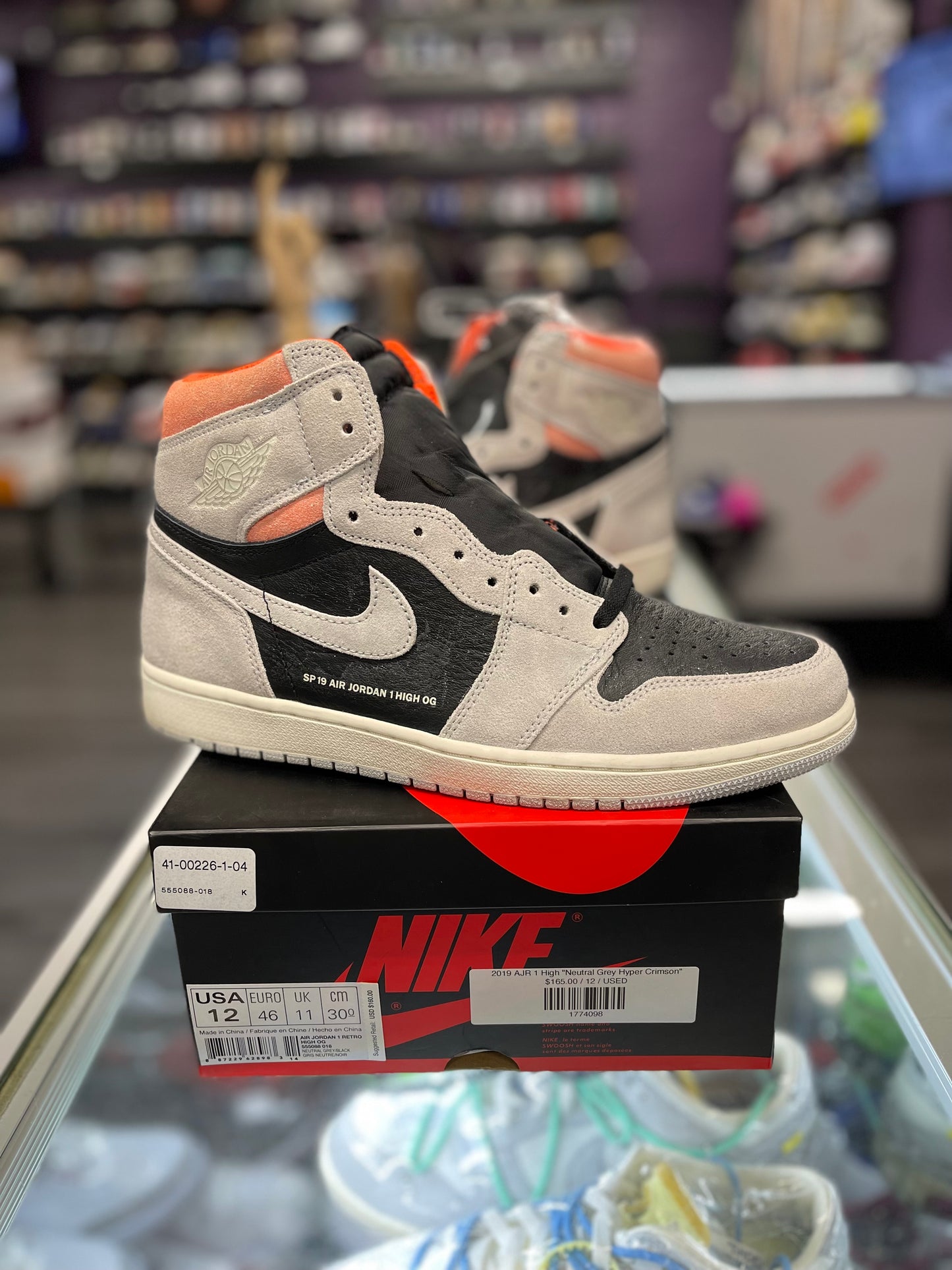2019 AJR 1 High "Neutral Grey Hyper Crimson"