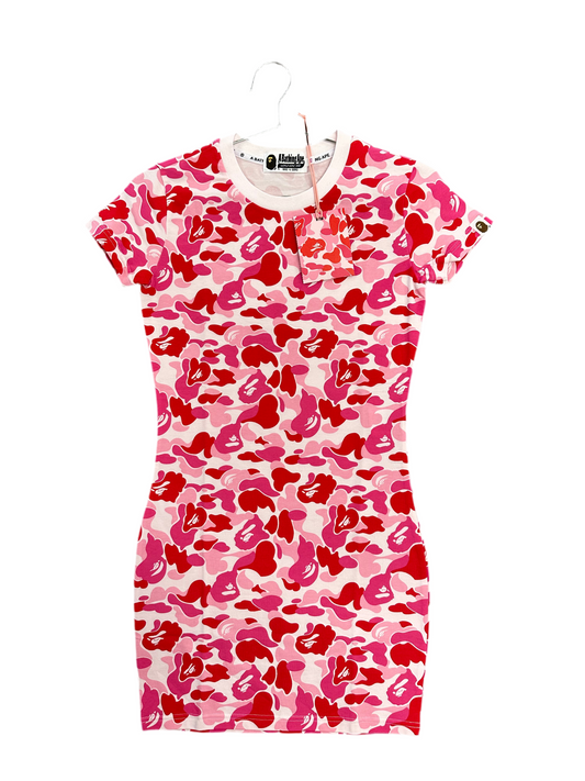 A Bathing Ape Tee Shirt Mini Dress "Pink Camo"
