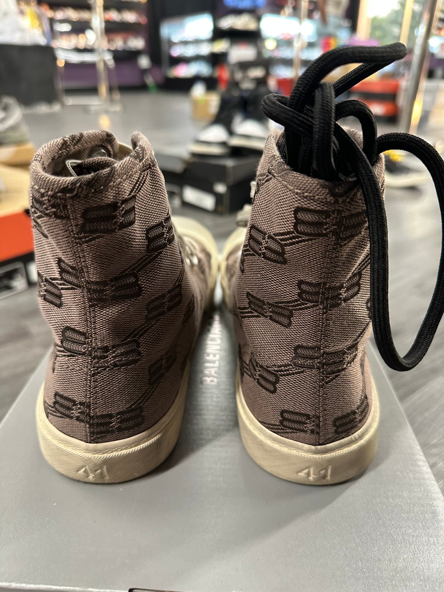 Balenciaga High Top Monogram BB "Dark Mink"
