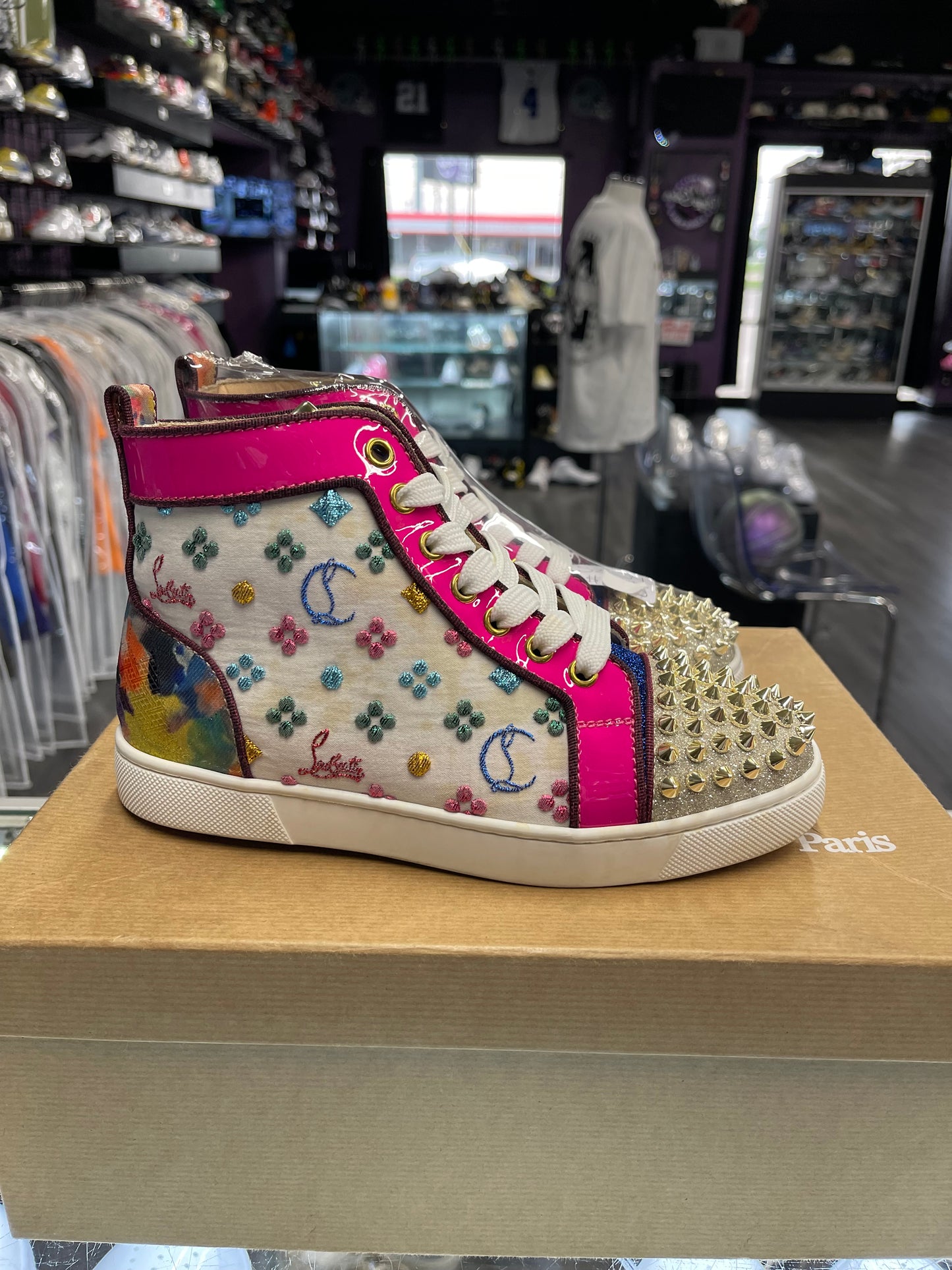 Christian Louboutin Lou Spikes Orlato Flat "Multi-Color" (W)