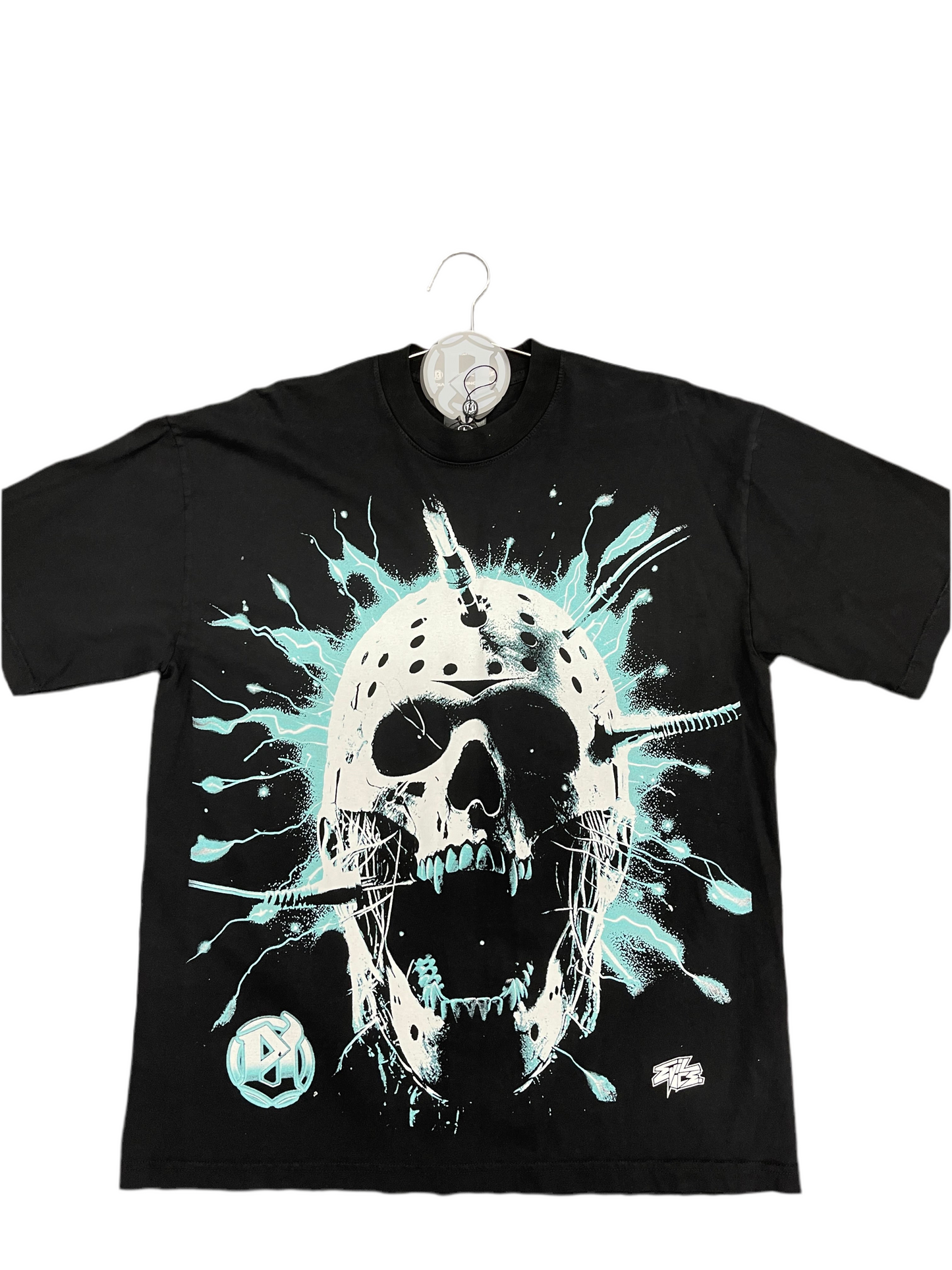 Evil Vice Skull Tee "Black Aqua"