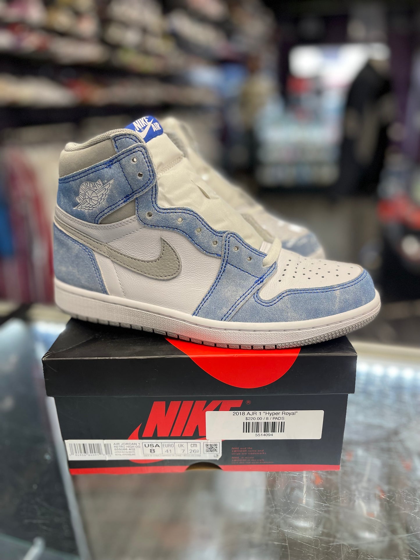 2021 Air Jordan Retro 1 High "Hyper Royal Smoke Grey"