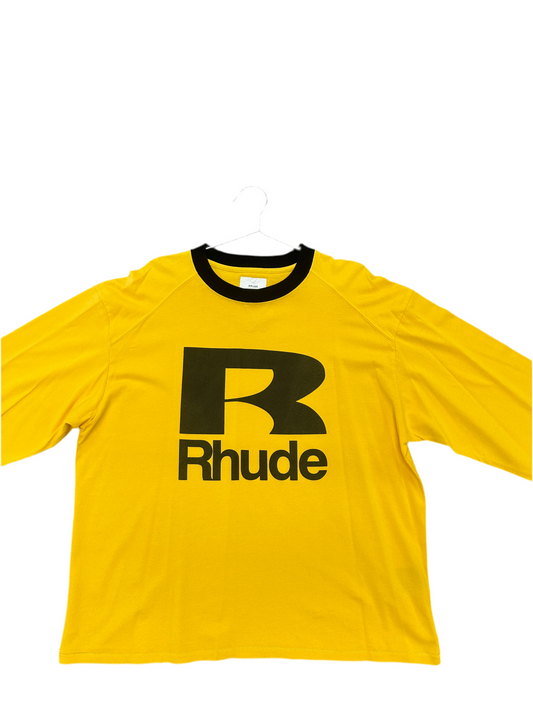 Rhude Tee "Big R Yellow" (L/S)