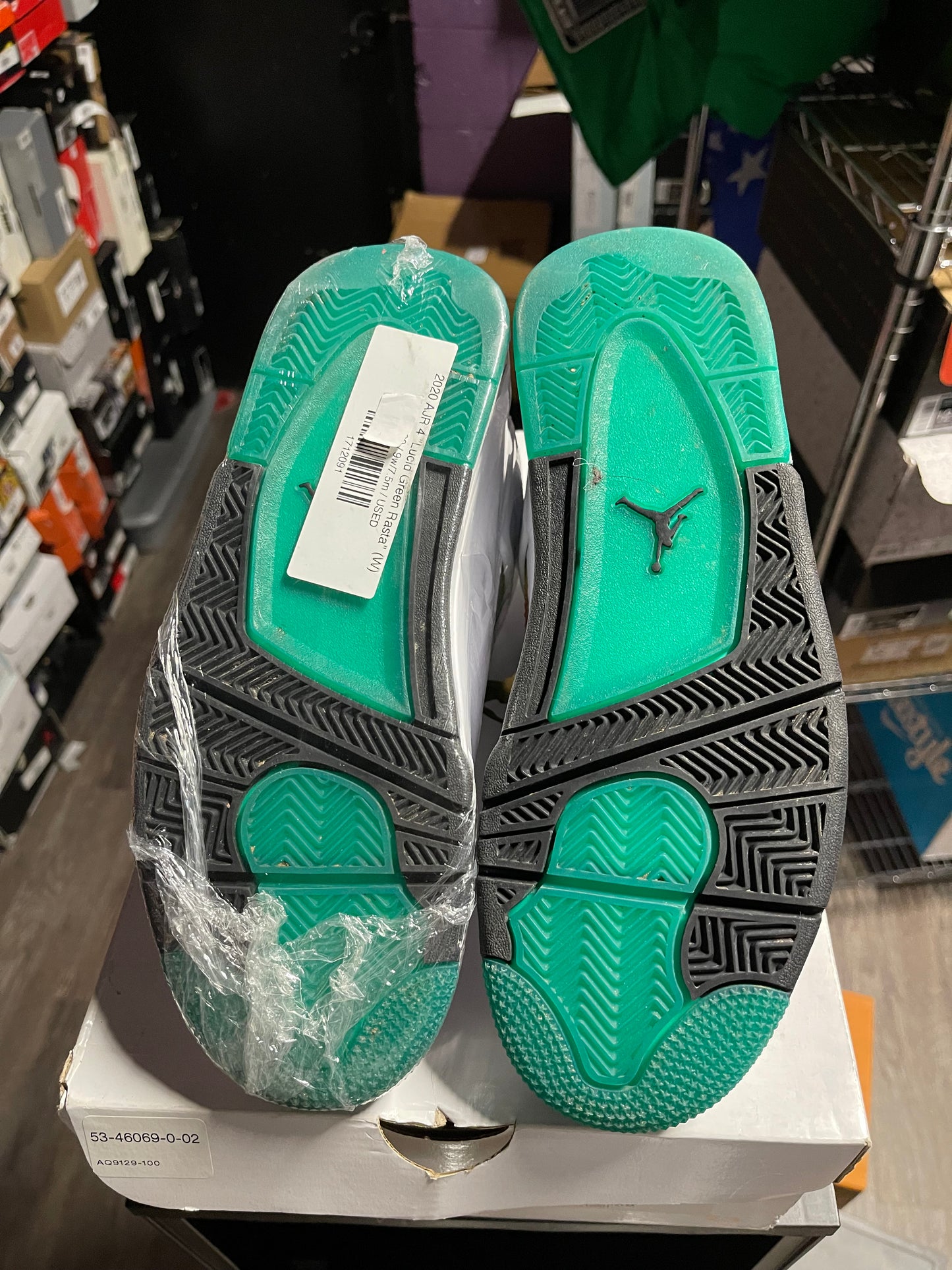 2020 Air Jordan Retro 4 "Lucid Green Rasta" (W)