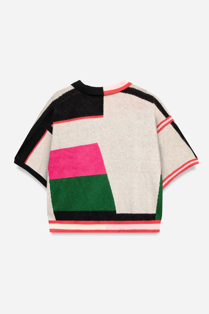 Shoot1st Derby Knit Polo "White Multi"