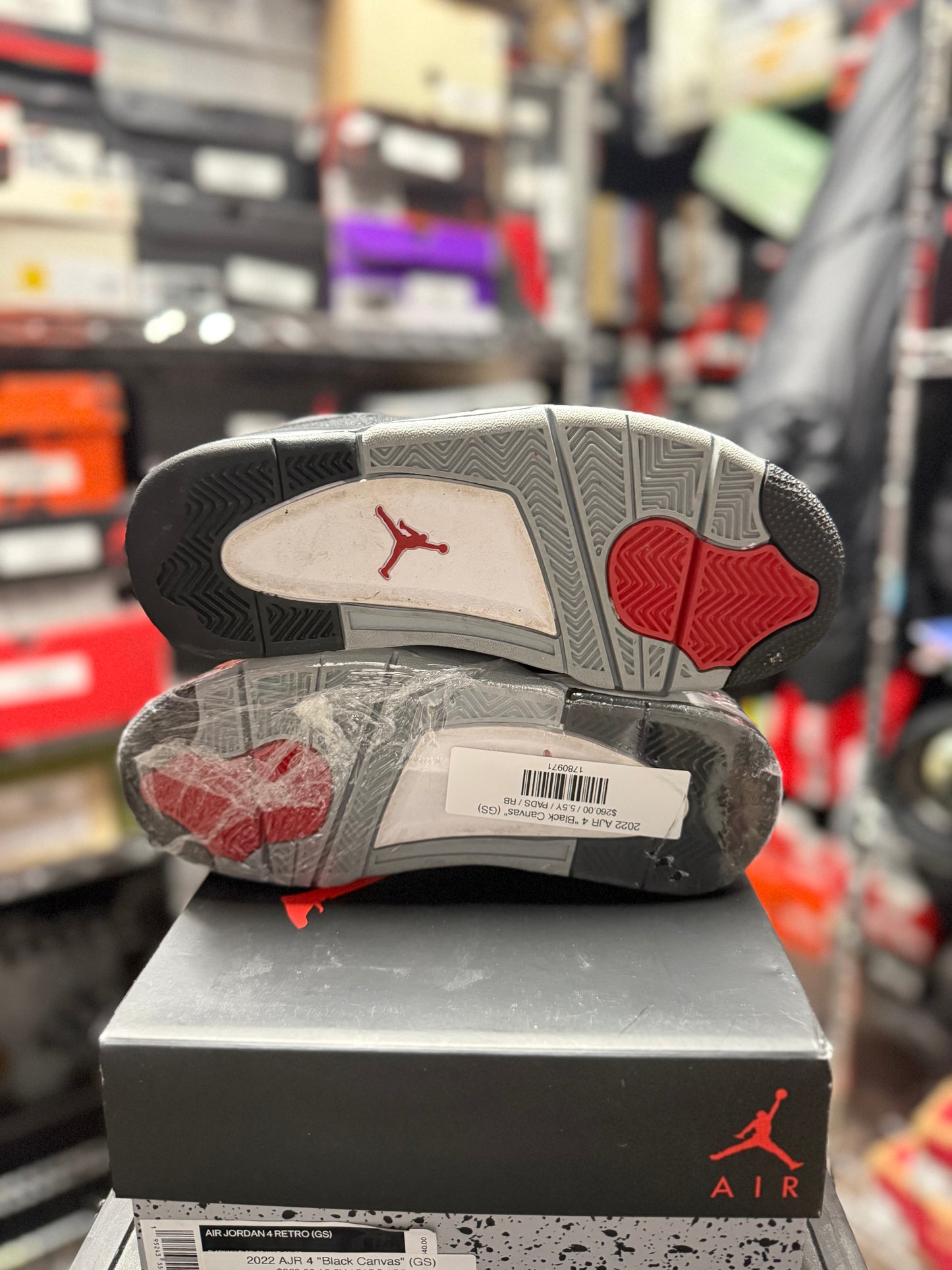 2022 Air Jordan Retro 4 "Black Canvas" (GS)