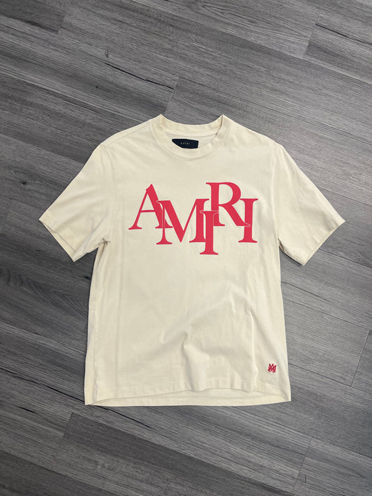 Amiri Tee "Beige/Red"