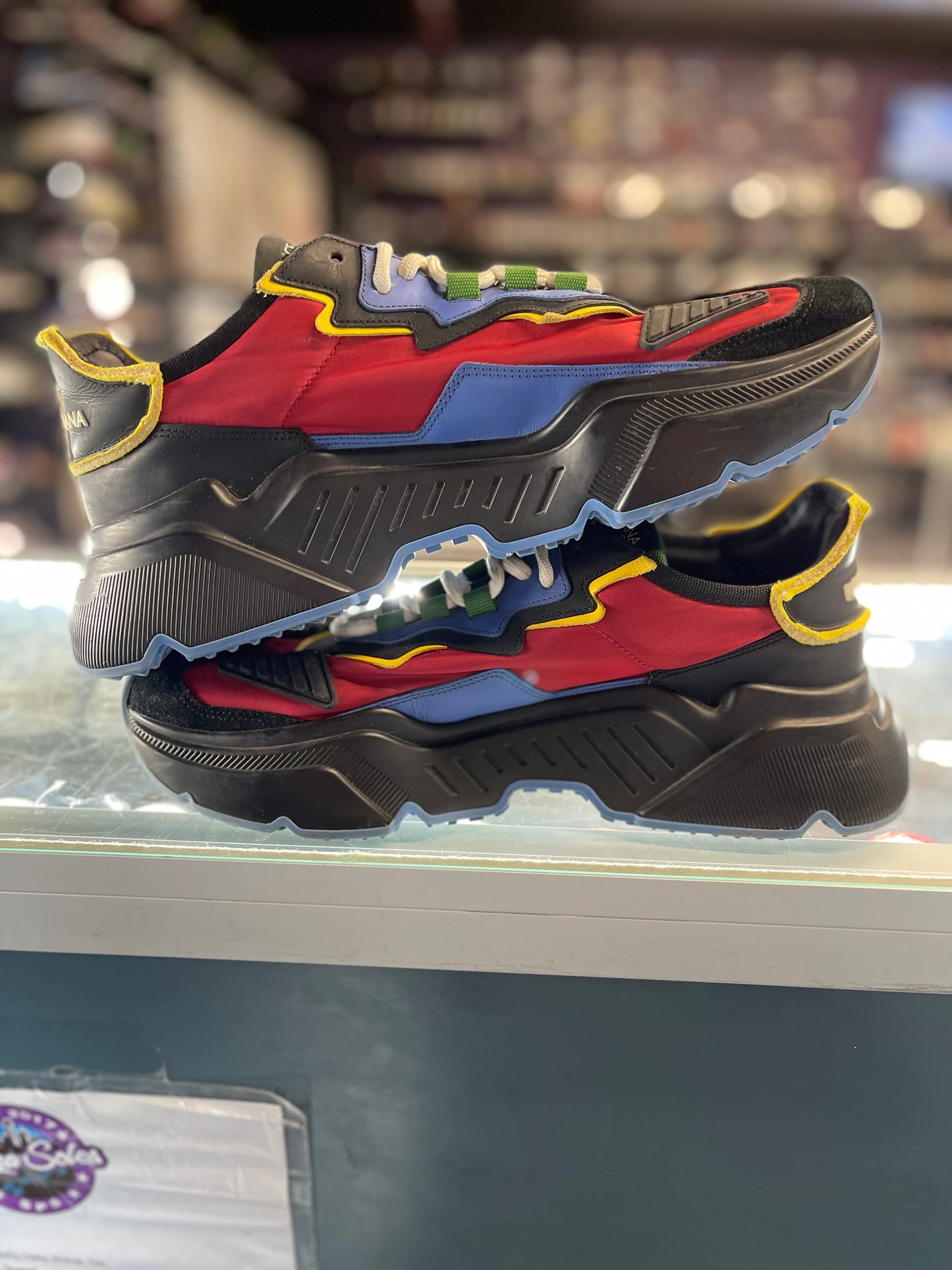 Dolce & Gabbana Airmaster "Mixed Media Sneakers Blue Red"