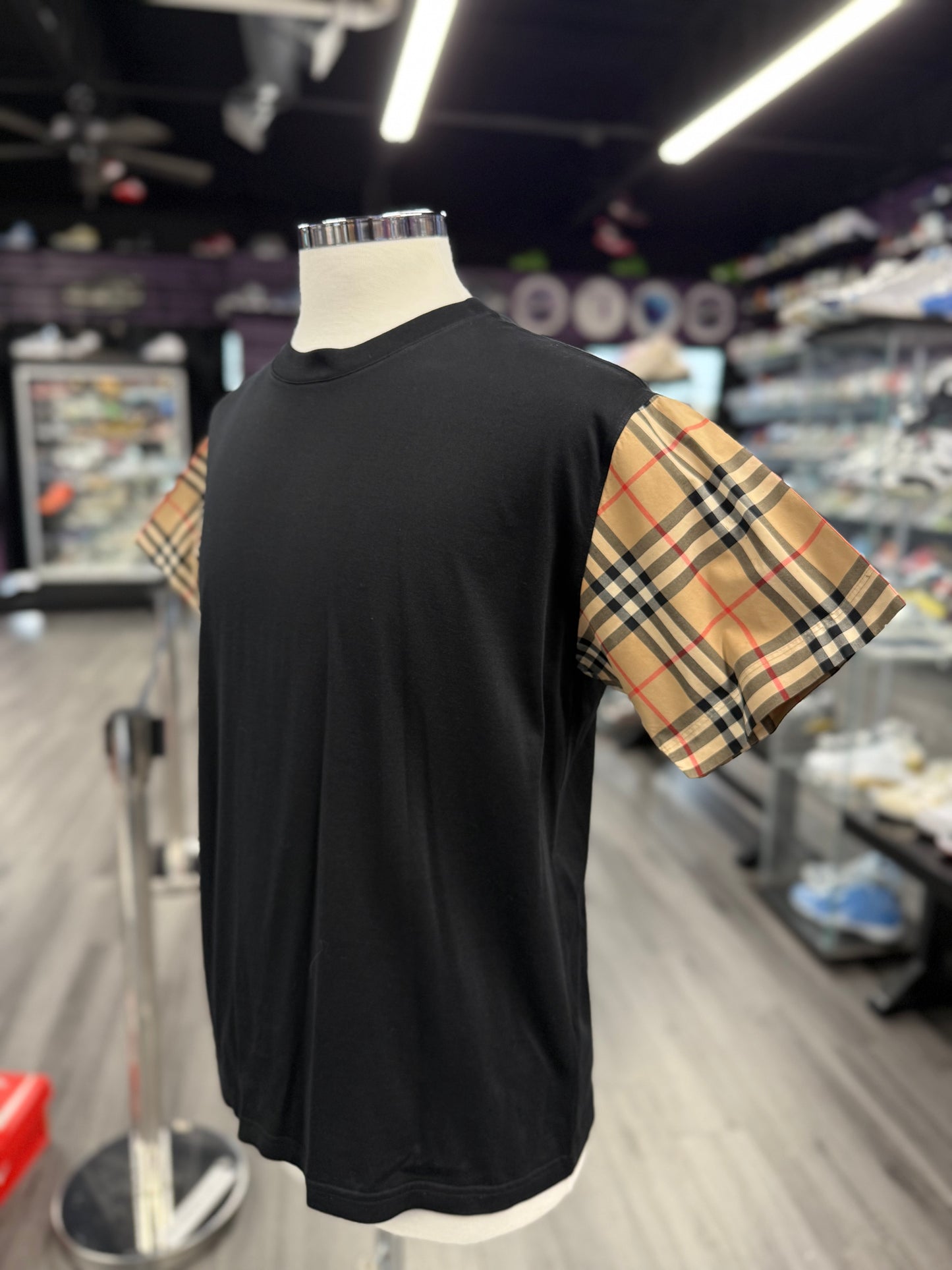 Burberry Tee Plaid Sleeve