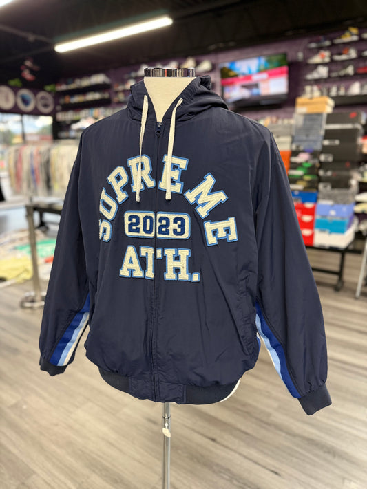 Supreme Applique Hooded Track Jacket "Navy"