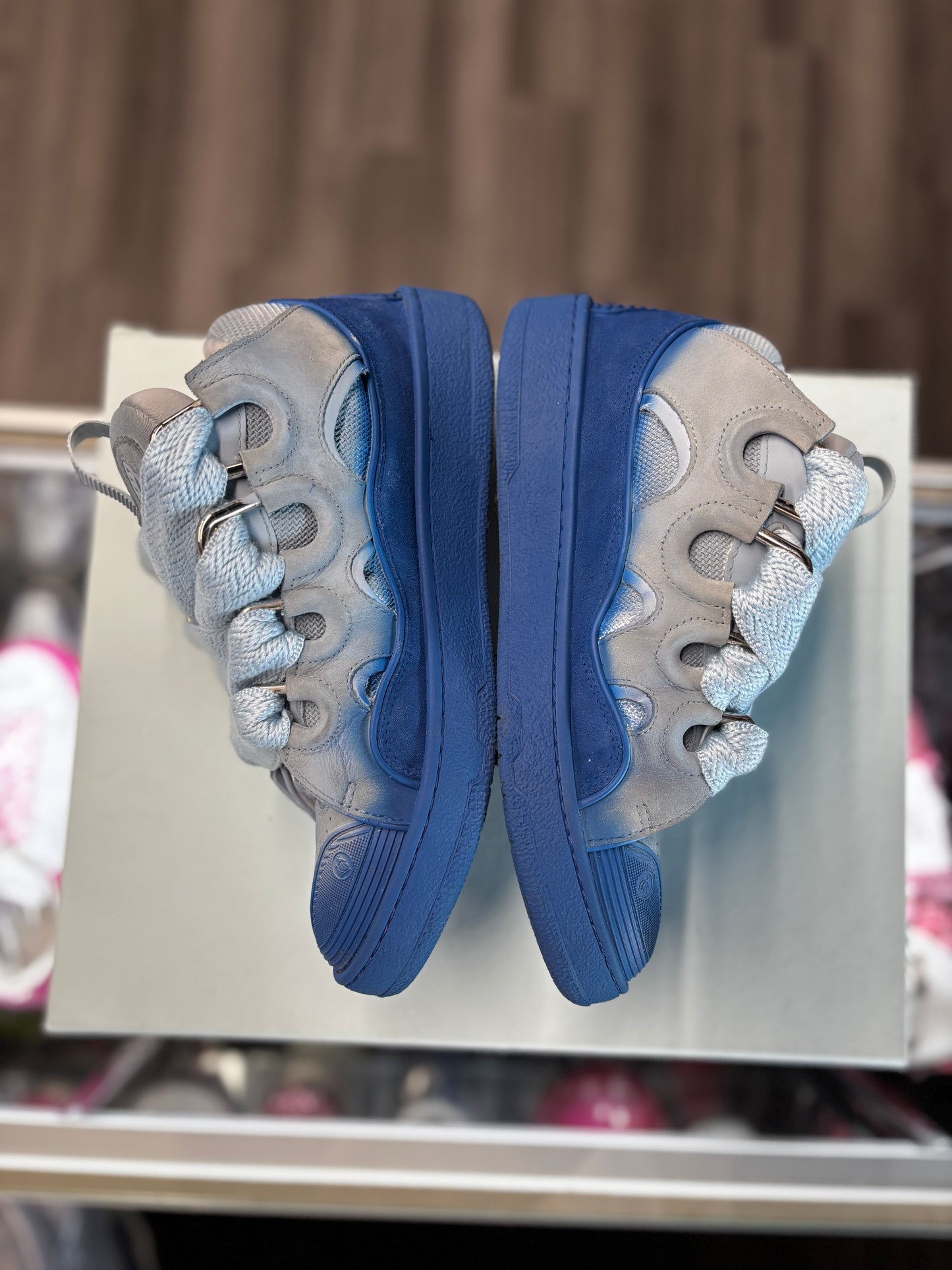 Lanvin Curb Sneaker "Grey/Blue"
