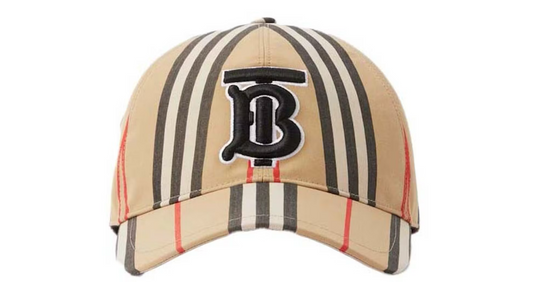 Burberry Vintage CHeck Cotton Monogram Motif Baseball Cap Hat "Beige"
