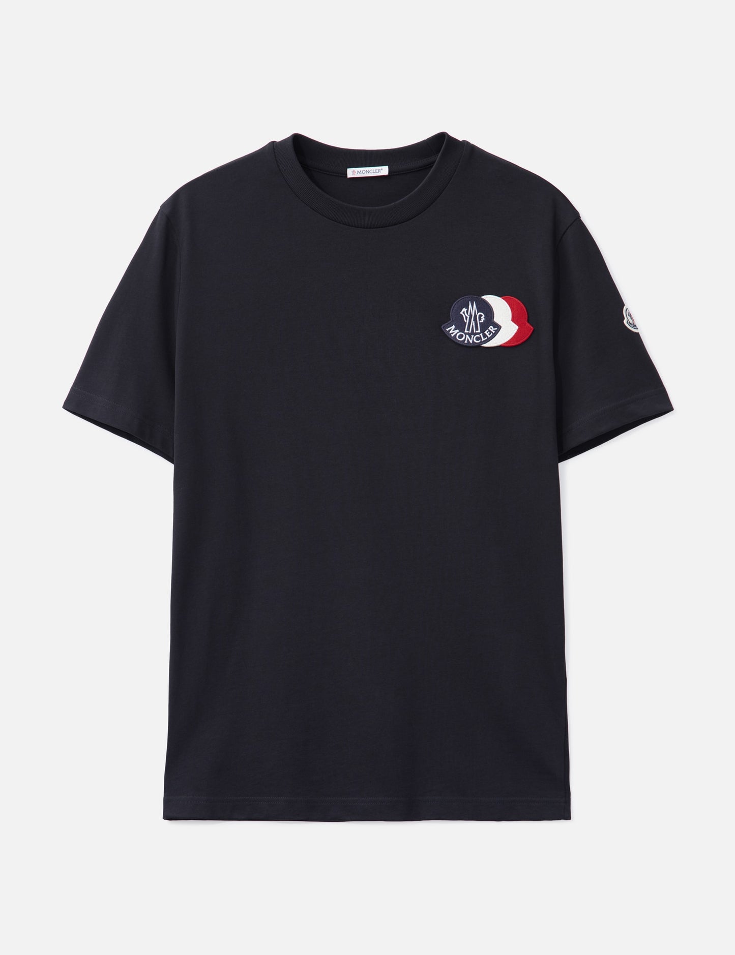 Moncler Tee Embroidered Tricolour Black