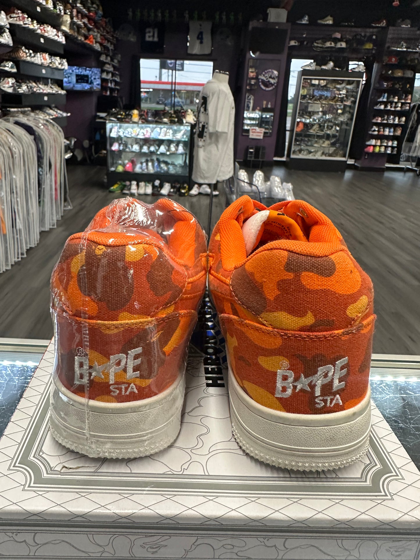 A Bathing Ape Bape Sta Low "Camo Orange"
