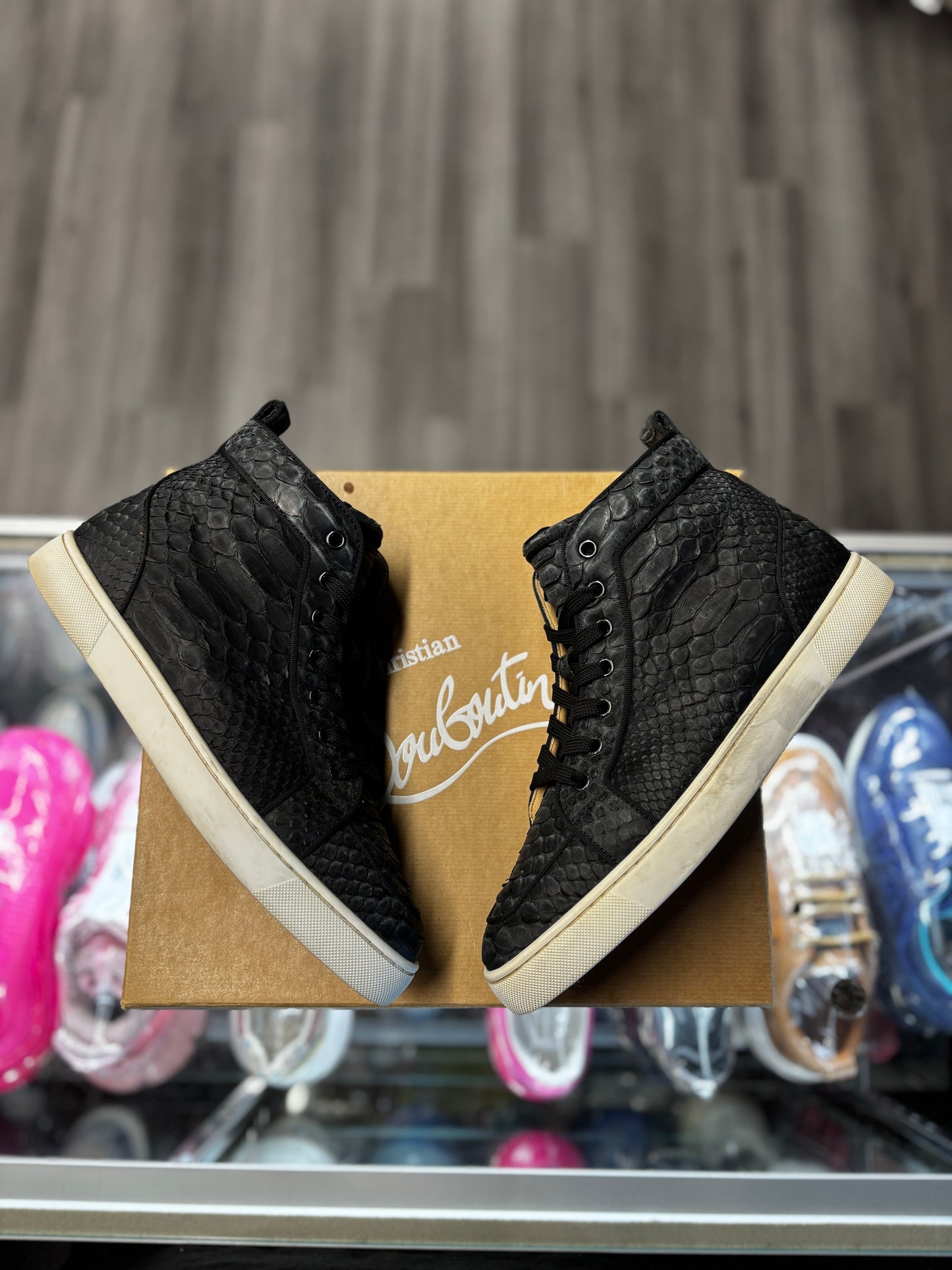 Christian Louboutin High  "Aligator Skin Black"