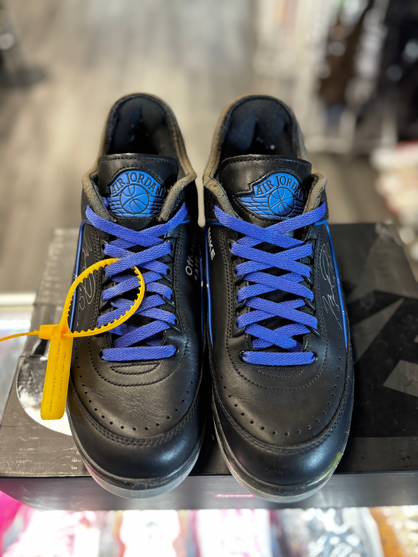 2021 Air Jordan Retro 2 Low "Off-White Black Blue"