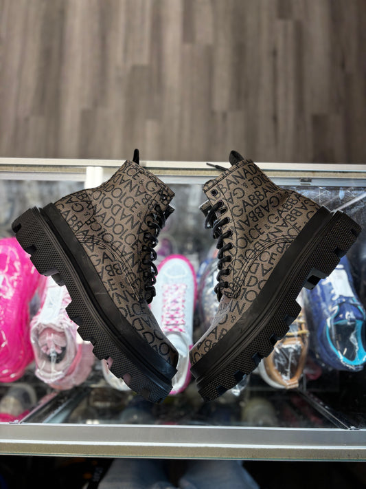 Dolce & Gabbana Combat Boot "Allover Logo"